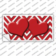 Red Chevron Hearts Novelty Sticker Decal