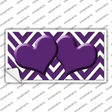 Purple Chevron Hearts Novelty Sticker Decal