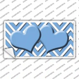 Light Blue Chevron Hearts Novelty Sticker Decal