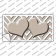 Tan Chevron Hearts Novelty Sticker Decal
