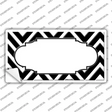 Black White Chevon Center Scallop Novelty Sticker Decal