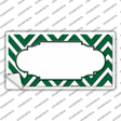 Green White Chevron Center Scallop Novelty Sticker Decal