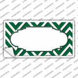 Green White Chevron Center Scallop Novelty Sticker Decal