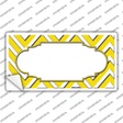 Yellow White Chevron Center Scallop Novelty Sticker Decal