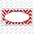 Red White Chevron Center Scallop Novelty Sticker Decal