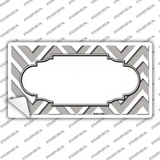 Grey White Chevron Center Scallop Novelty Sticker Decal