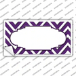 Purple White Chevron Center Scallop Novelty Sticker Decal