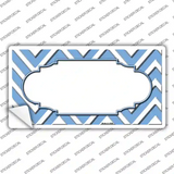 Light Blue White Chevron Center Scallop Novelty Sticker Decal