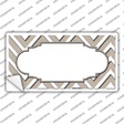 Tan White Chevron Center Scallop Novelty Sticker Decal