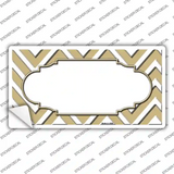 Gold White Chevron Center Scallop Novelty Sticker Decal