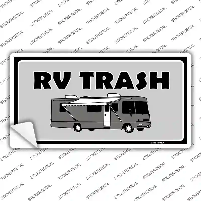 RV Trash Aluminum Automotive Novelty Sticker Decal