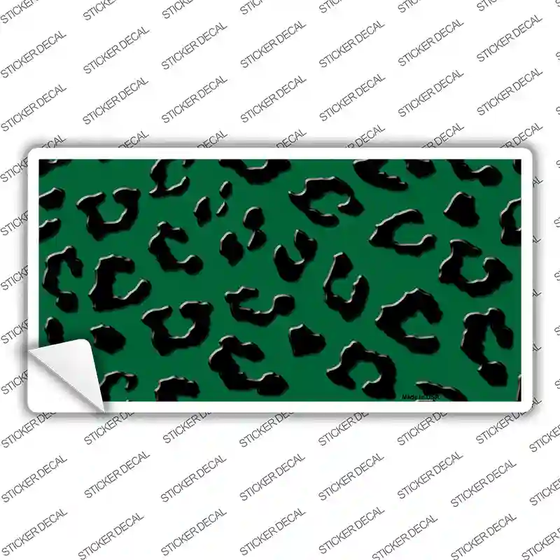 Green Black Cheetah Novelty Sticker Decal