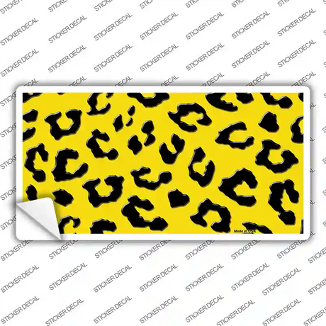 Yellow Black Cheetah Novelty Sticker Decal