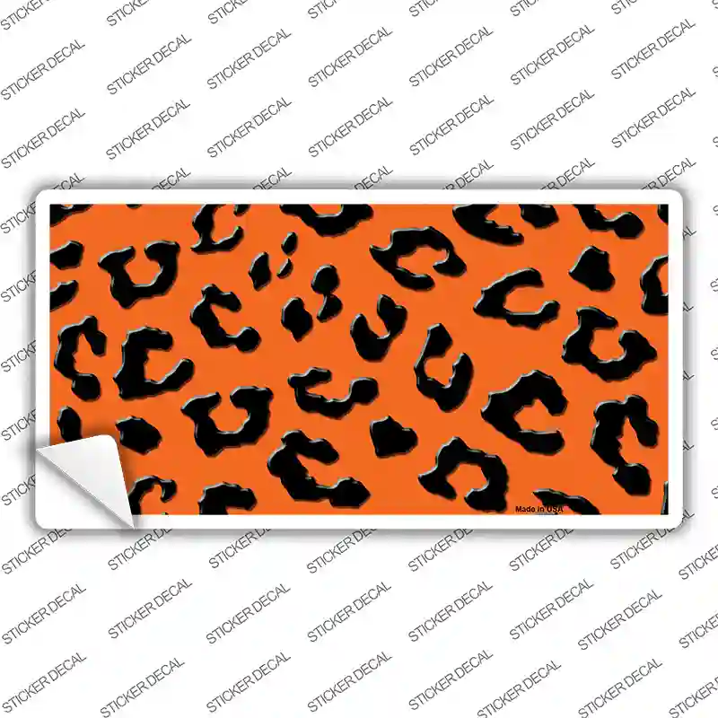 Orange Black Cheetah Novelty Sticker Decal