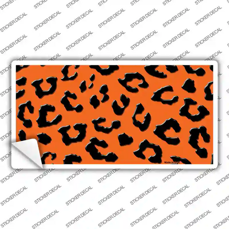 Orange Black Cheetah Novelty Sticker Decal
