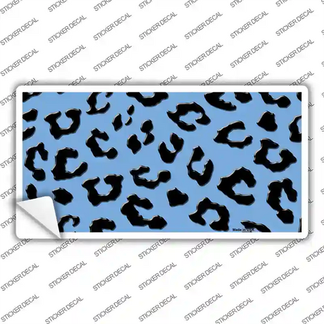 Light Blue Black Cheetah Novelty Sticker Decal