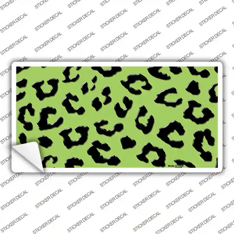Lime Green Black Cheetah Novelty Sticker Decal