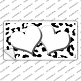 White Black Cheetah White Center Hearts Novelty Sticker Decal