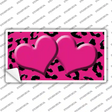 Pink Black Cheetah Pink Center Hearts Novelty Sticker Decal