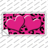 Pink Black Cheetah Pink Center Hearts Novelty Sticker Decal