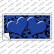 Blue Black Cheetah Blue Center Hearts Novelty Sticker Decal
