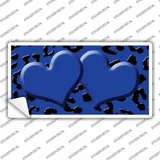 Blue Black Cheetah Blue Center Hearts Novelty Sticker Decal