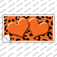 Orange Black Cheetah Orange Center Hearts Novelty Sticker Decal