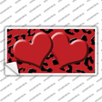 Red Black Cheetah Red Center Hearts Novelty Sticker Decal