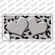 Grey Black Cheetah Gray Center Hearts Novelty Sticker Decal