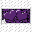 Purple Black Cheetah Purple Center Hearts Novelty Sticker Decal