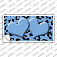 Light Blue Black Cheetah Light Blue Center Hearts Novelty Sticker Decal