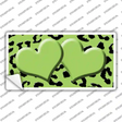 Lime Green Black Cheetah Lime Green Center Hearts Novelty Sticker Decal