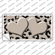 Tan Black Cheetah Tan Center Hearts Novelty Sticker Decal