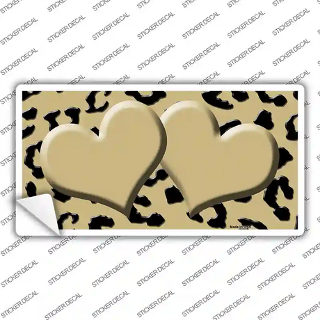 Gold Black Cheetah Gold Center Hearts Novelty Sticker Decal