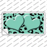 Mint Black Cheetah Mint Center Hearts Novelty Sticker Decal
