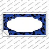 Blue Black Cheetah Scallop Novelty Sticker Decal