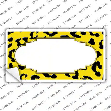 Yellow Black Cheetah Scallop Novelty Sticker Decal