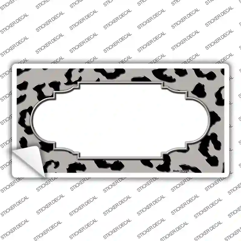 Grey Black Cheetah Scallop Novelty Sticker Decal