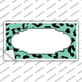 Mint Black Cheetah Scallop Novelty Sticker Decal