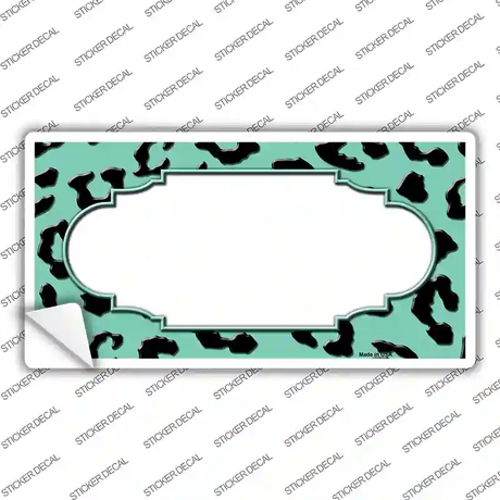 Mint Black Cheetah Scallop Novelty Sticker Decal