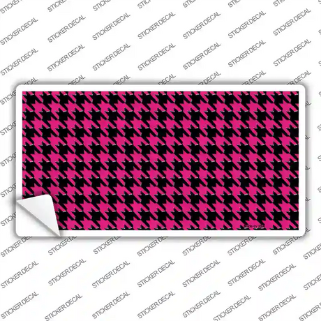 Pink Black Houndstooth Novelty Sticker Decal