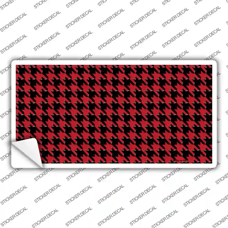 Red Black Houndstooth Novelty Sticker Decal