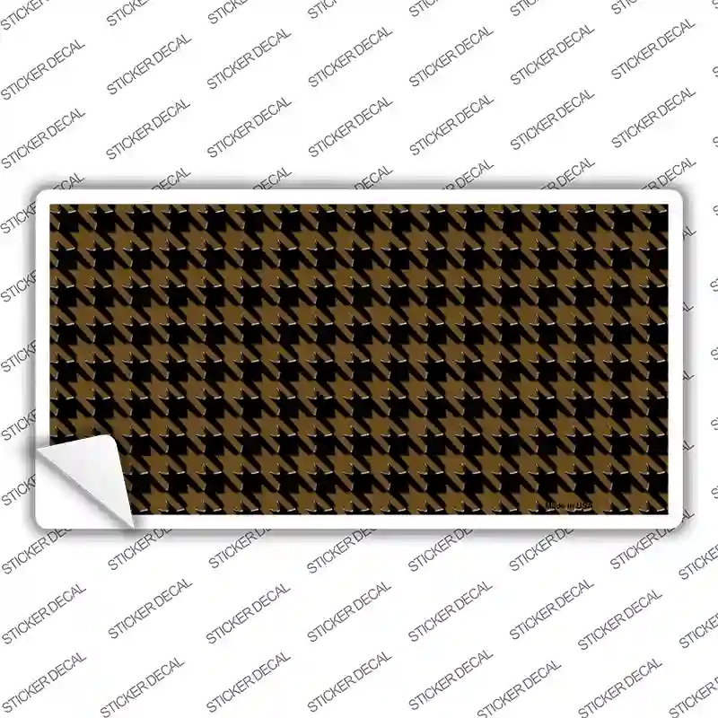 Brown Black Houndstooth Novelty Sticker Decal