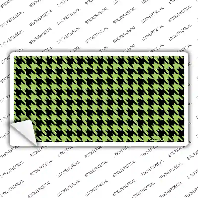 Lime Green Black Houndstooth Novelty Sticker Decal