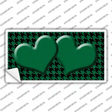Green Black Houndstooth Green Center Hearts Novelty Sticker Decal