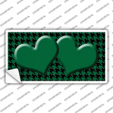 Green Black Houndstooth Green Center Hearts Novelty Sticker Decal