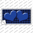 Blue Black Houndstooth Blue Center Hearts Novelty Sticker Decal