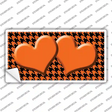 Orange Black Houndstooth Orange Center Hearts Novelty Sticker Decal