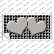 Grey Black Houndstooth Grey Center Hearts Novelty Sticker Decal