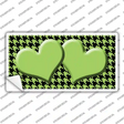 Lime Green Black Houndstooth Lime Green Center Hearts Novelty Sticker Decal
